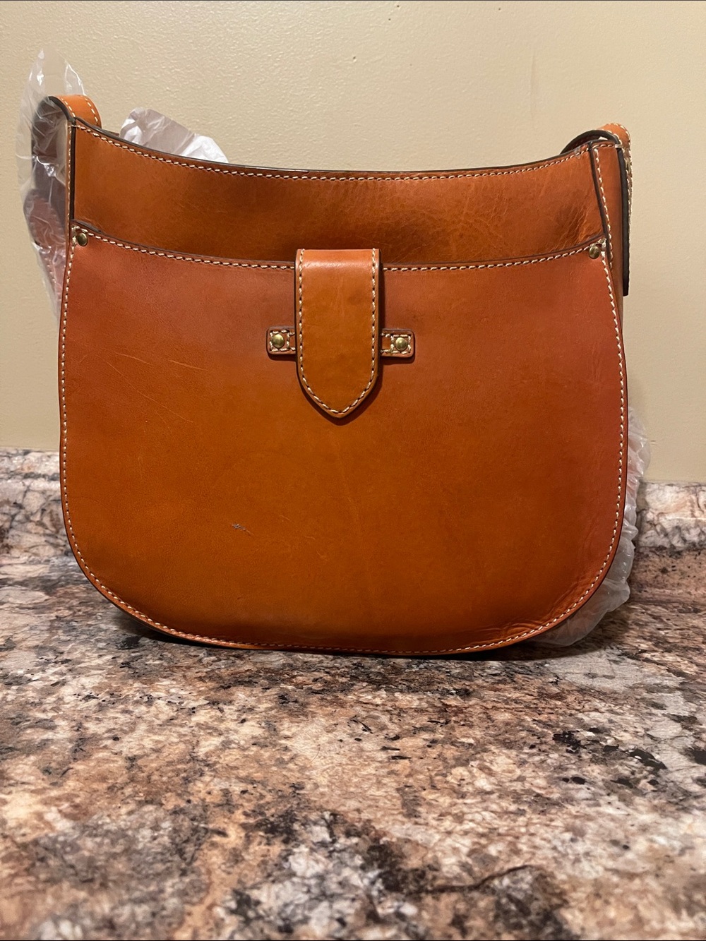 Frye Saddle Shoulder Bag in Cognac Brown